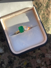 Load image into Gallery viewer, Emerald and Diamond &#39;Toi et Moi&#39; ring in 18ct Gold
